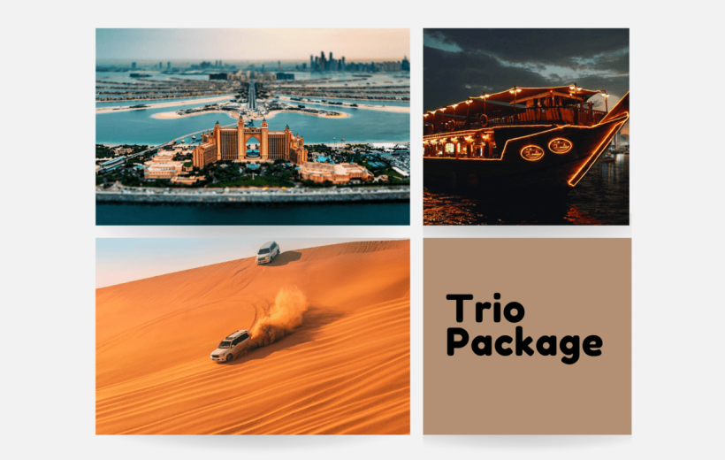 Dubai City Tour + Desert Safari + Dhow Cruise Dinner